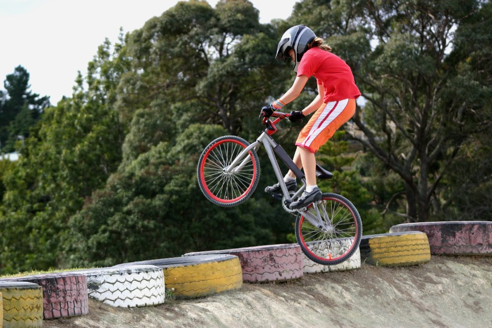 BMX bike jumping
